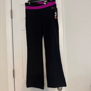 Fila Black and Purple Active Leggings